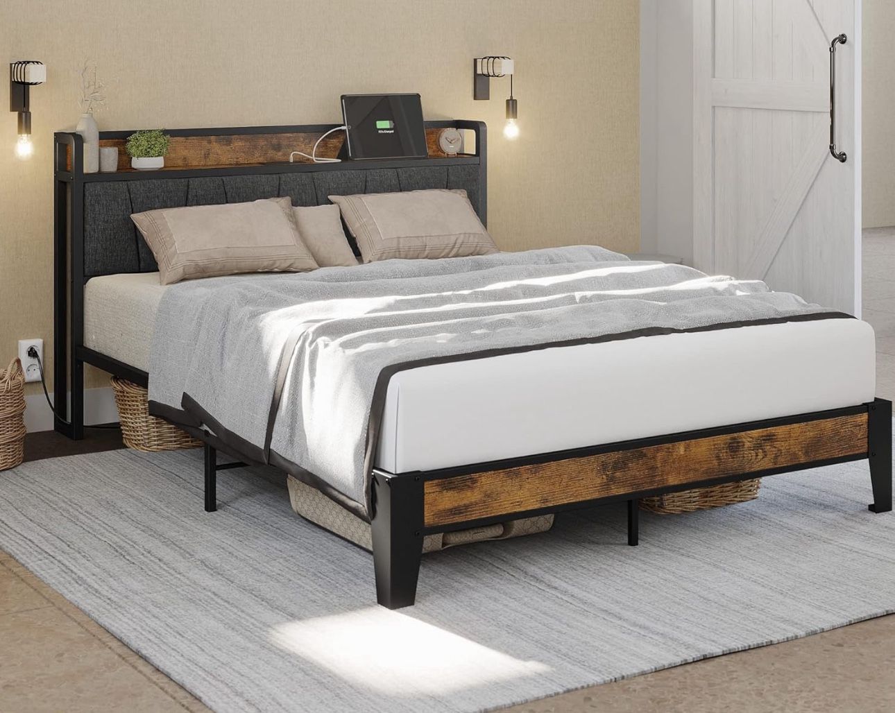 Bed Frame With Charging Ports