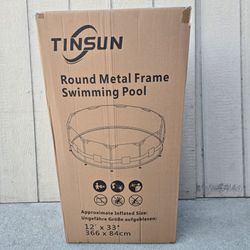 SUNRIO FRAME POOL 12FT ×33IN WITH FILTER PUMP AND FLOOR COVER