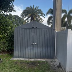 Metal Storage Shed and Metal Rack 