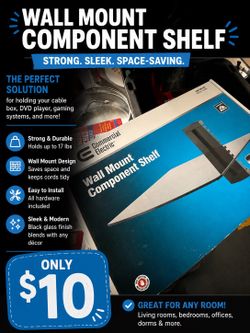 Wall mount component shelf