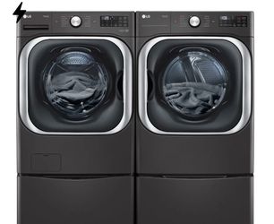 LG ThinQ Front-Load Washer and Dryer Set