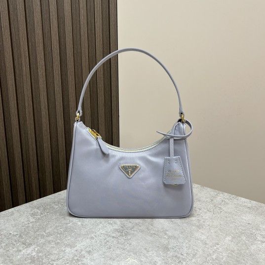 PRADA new leather shoulder strap gold hardware Hobo