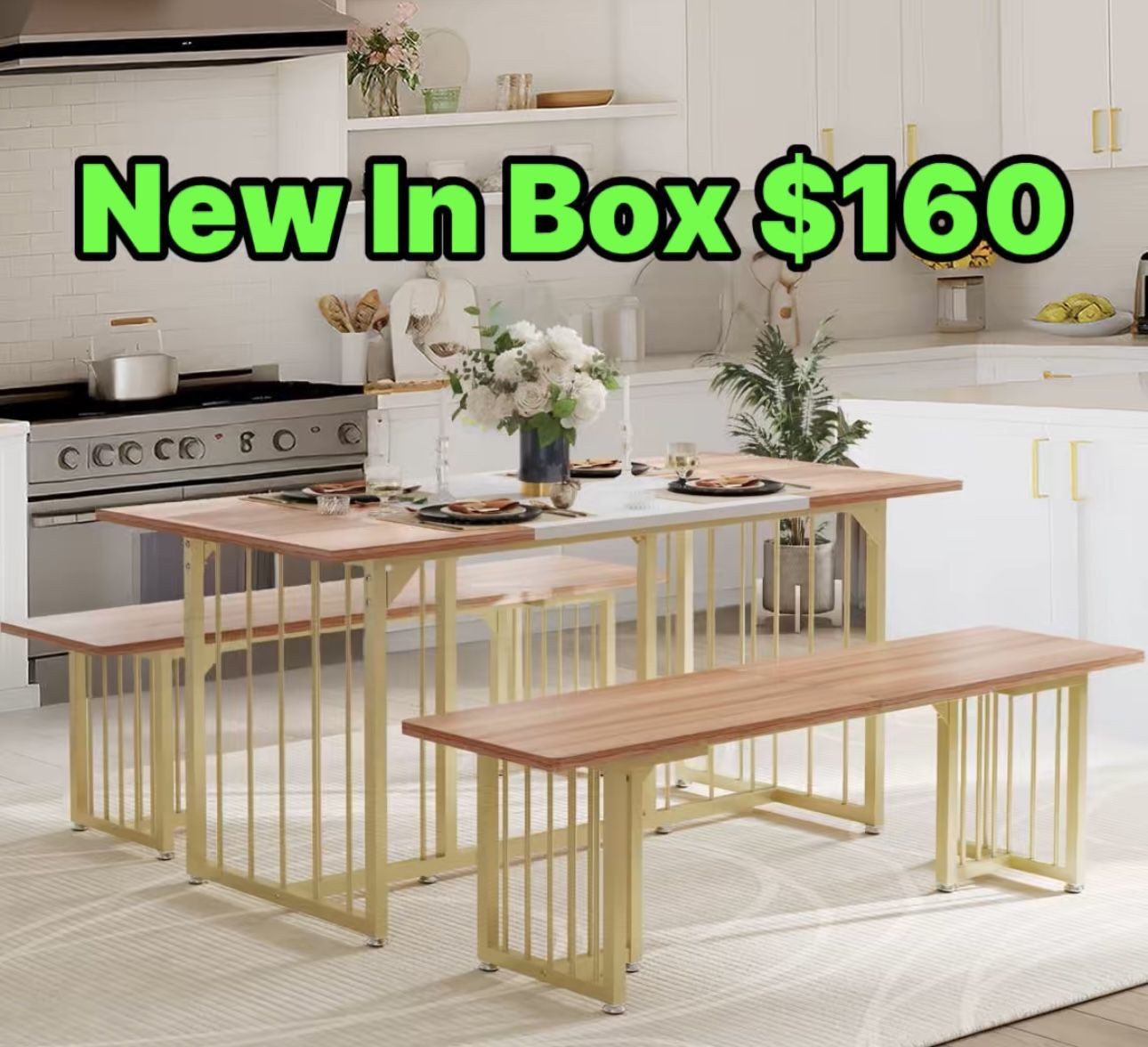 Dining Table With Matching Benches Brand New Sealed In Box π¦