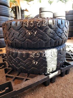 LT 285 75R 18 GOOD YEAR WRANGLER TIRE LT 2857518 USED TIRES (PAIR) MOUNT BALANCE INCLUDED