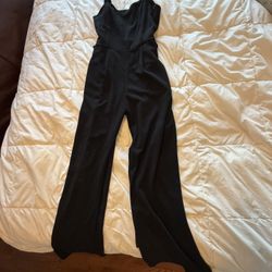 Black Knit Jump Suit-women’s Large 