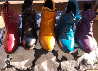 Women's Ankle Boots Red, Black, Purple, Blue, Yellow Size 8