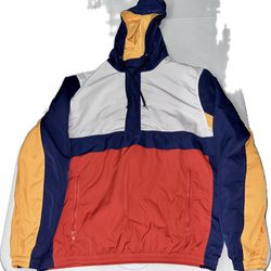 EUC Forever 21 Colorblock Hoodie Track Jacket 