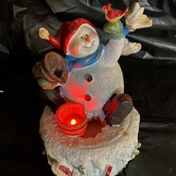 Holiday Friends Fountain Snowman LED Lights