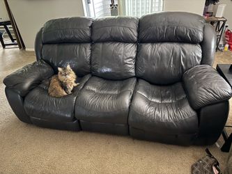 Reclining leather couch