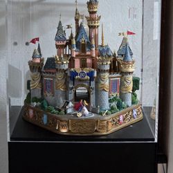Disneyland 50th Anniversary Castle Big Figure With Display Stand Case