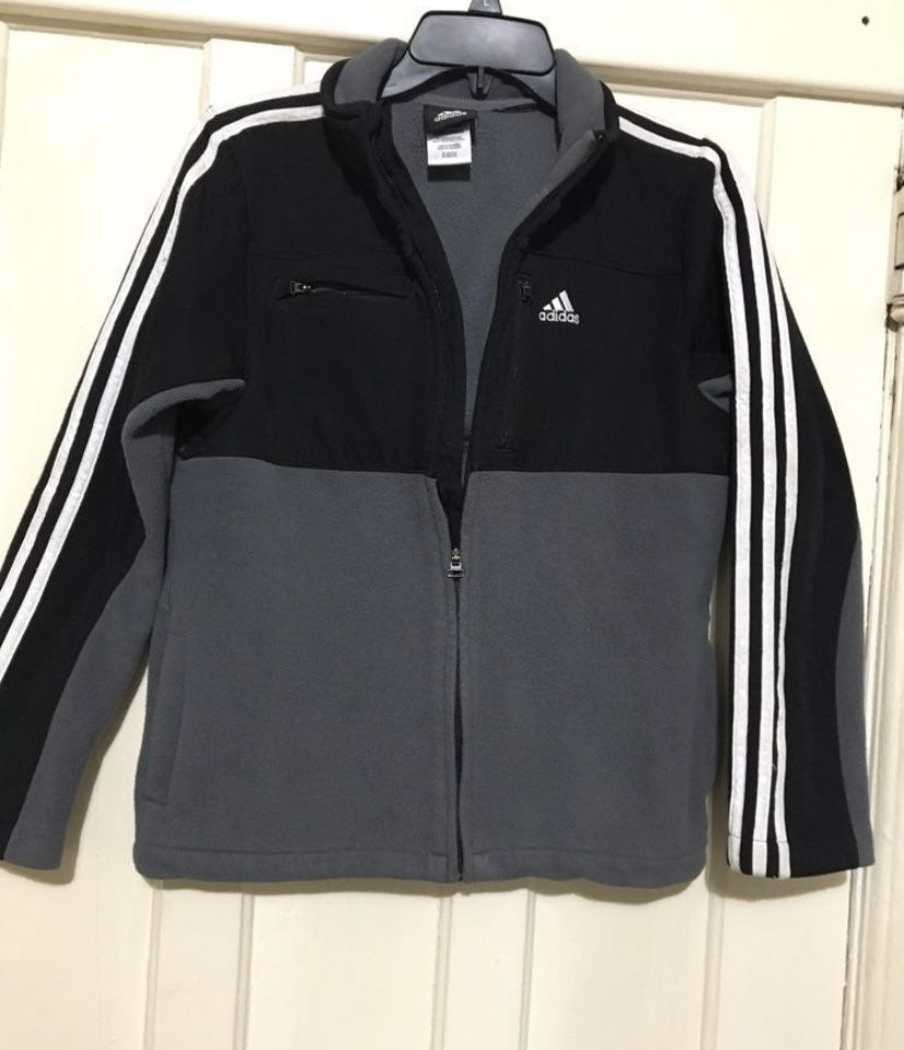 Adidas Zip Up fleece jacket /Medium 10-12 youth