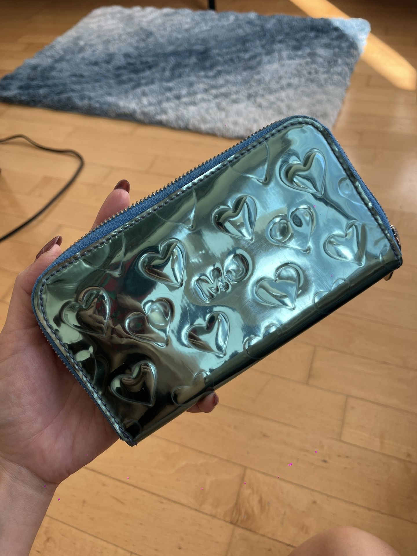 Marc By Marc Jacob’s Metallic Heart Zip Wallet