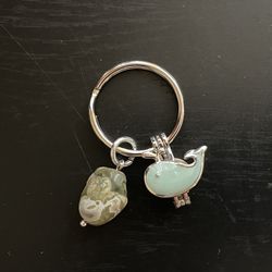 .Natural Charged Jasper & Perfume Whale Keychain(known For :Healer, Nurturer, Remove Negativit,Calm Emotions,stone Of Courage & Wisdom )