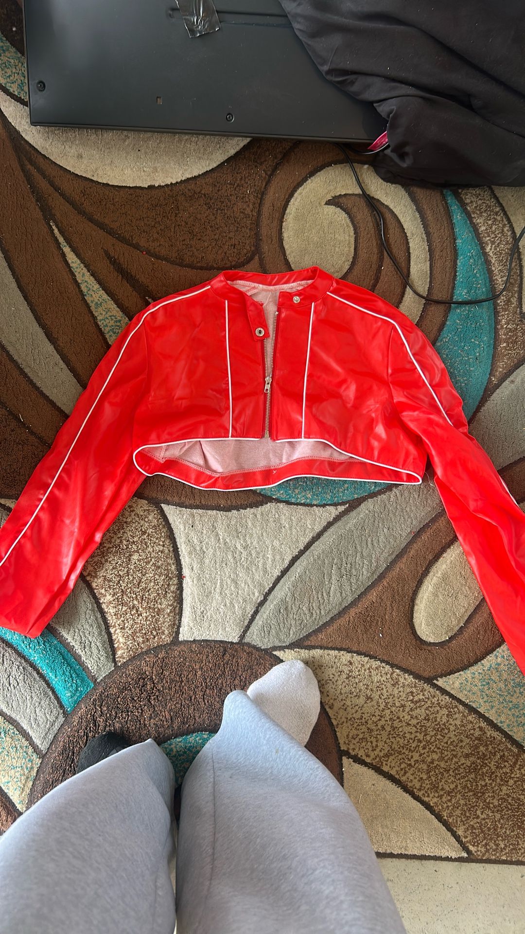 Red Leather Biker Jacket
