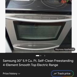 Samsung 30" 5.9 Cu. Ft. Self-Clean Freestanding 4-Element Smooth Top Electric Range
