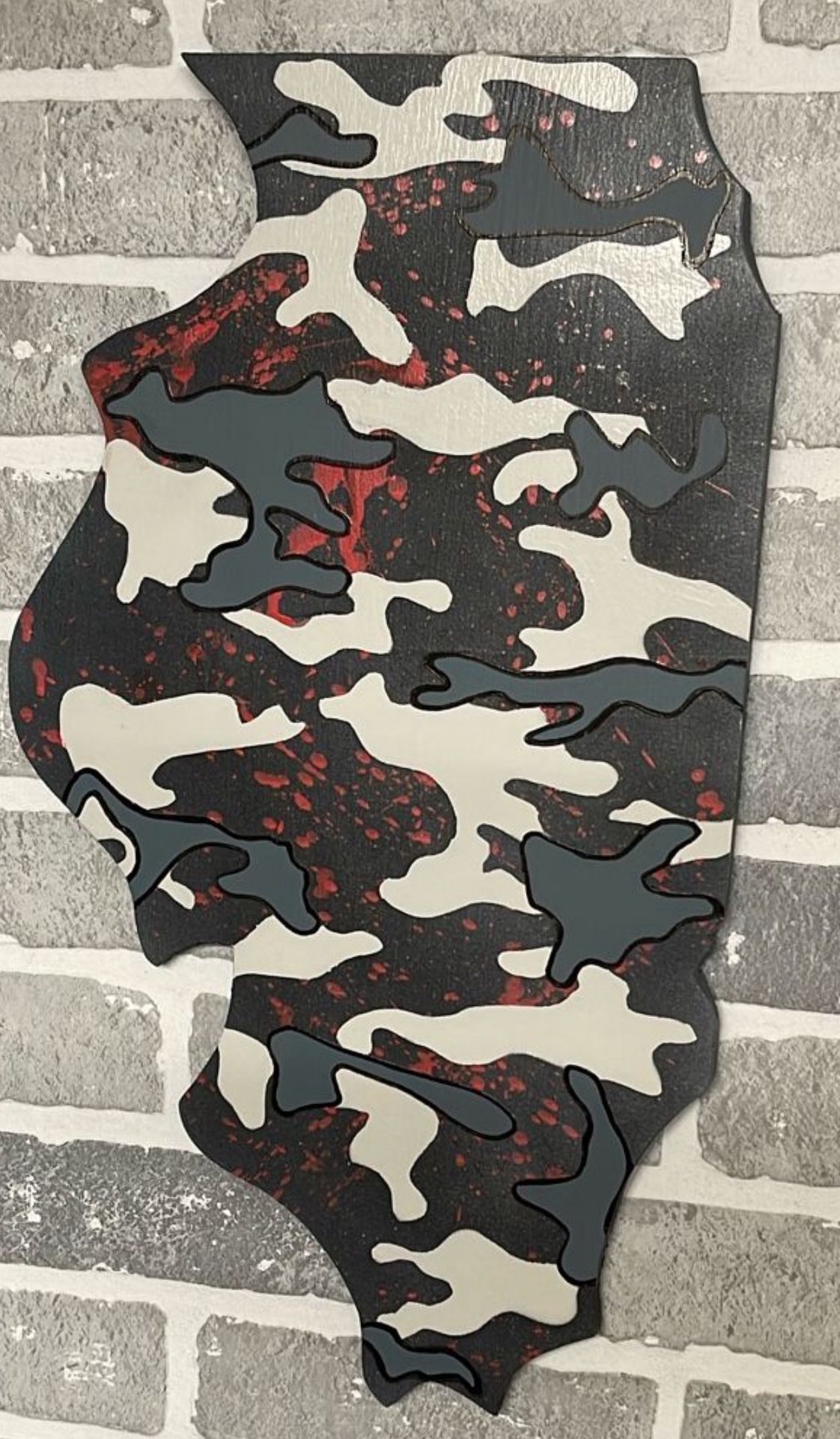 Illinois Wood Art Grey Multicam