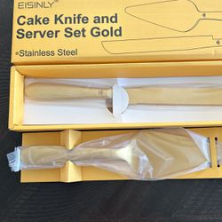 Cake Knife And Server Set Gold
