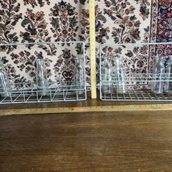 Old Milk Bottles In Metal Crates