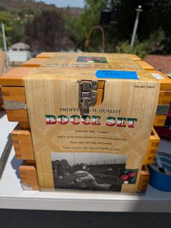 Professional Quality Bocce Set with Wooden Case