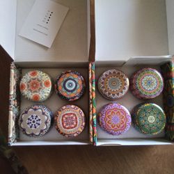 Scented Candles Gift Set 4pk Lavender, Lemon, Fressia, Vanilla.  Vanilla Lemon, Lavender, Rose