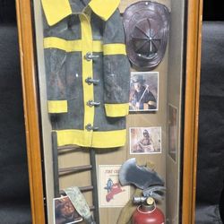 Vintage Fireman Firefighter Shadow Box About Face Designs