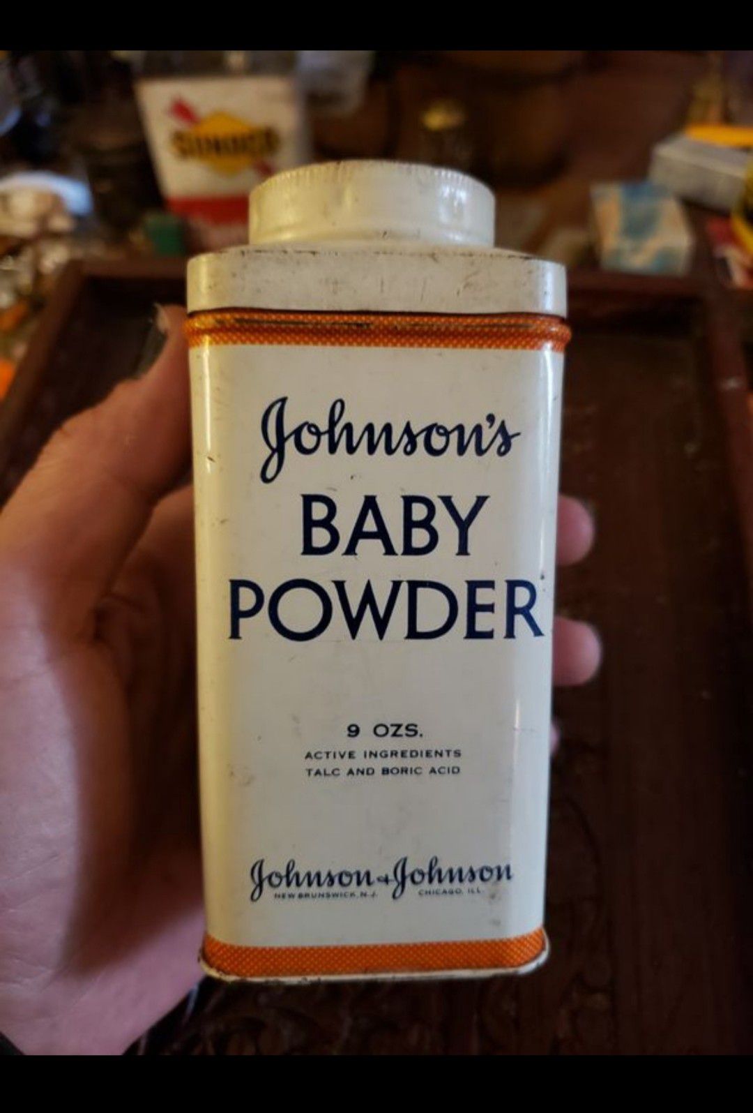 Vintage Johnson & Johnson baby powder can/tin
