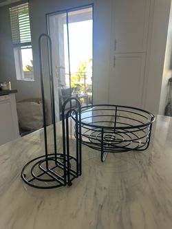 Paper towel holder & fruit basket