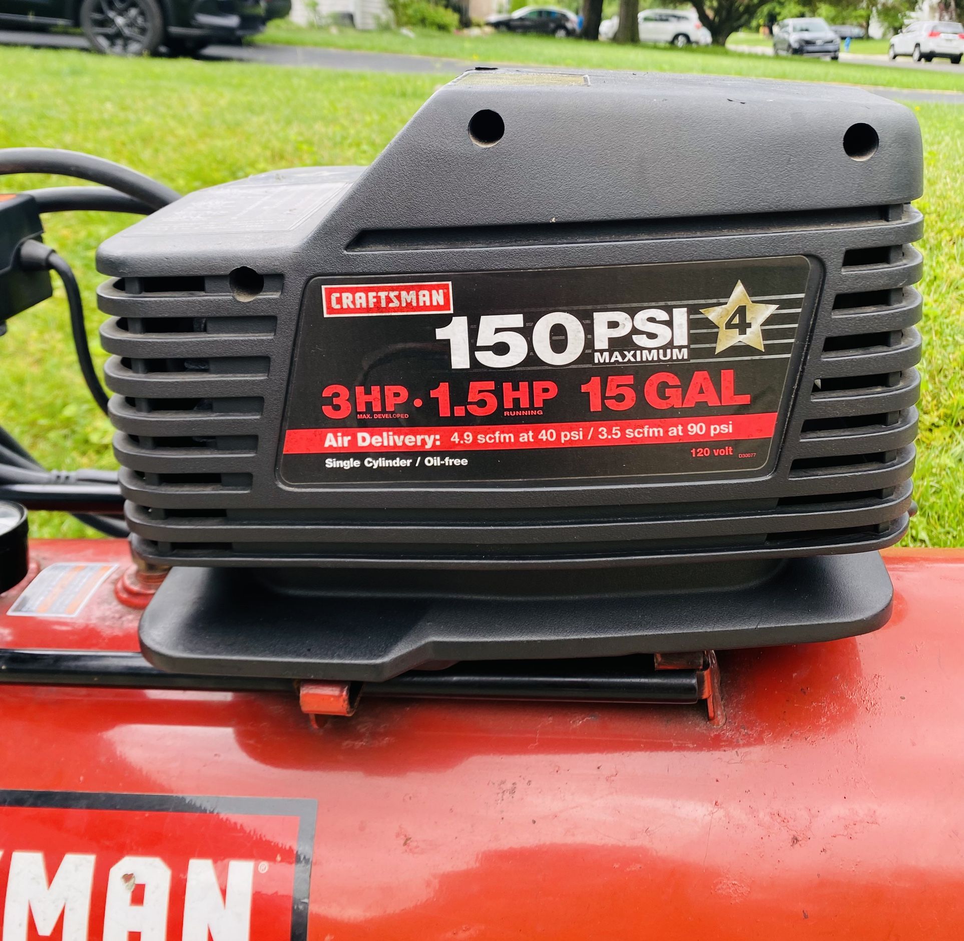 Craftsman 150 PSI 3HP 15 Gallon Air Compressor