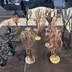 Assortment of Spooky Trees for Halloween Villages 