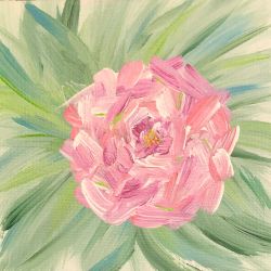 Bloom 2 By Deb Bossert Artworks 6" x 6" Original Acrylic Painting
