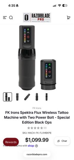 FK Irons Spektra Flux Wireless Tattoo Machine Black Ops
