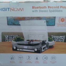 DigitNow Bluetooth Record Player with Stereo Speaker (New)