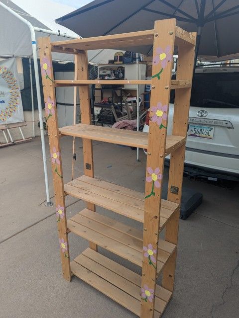Solid Wood 6 Shelf Storage Rack