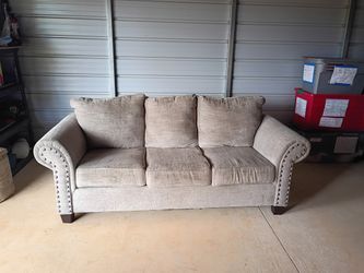 Beige 3 seater sofa (Free Delivery if Needed)