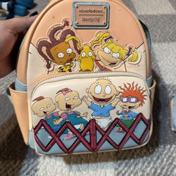 loungefly rugrats backpack and matching wallet 