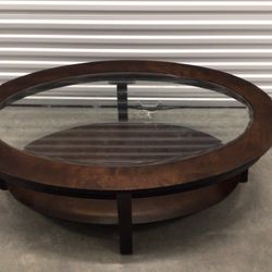 OVAL GLASS COFFEE TABLE
