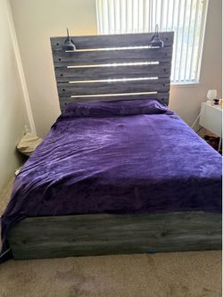 Queen Bed Frame, box spring and dresser