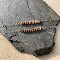 Moonstone Gemstone Bar Necklace