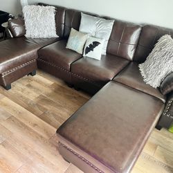 “L” Shaped  Couch with storage & Ottoman 