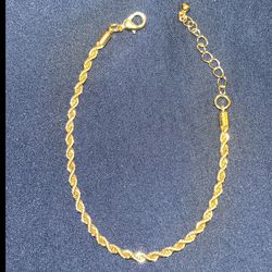 $40 Rope Bracelet 18k Gold Plated 