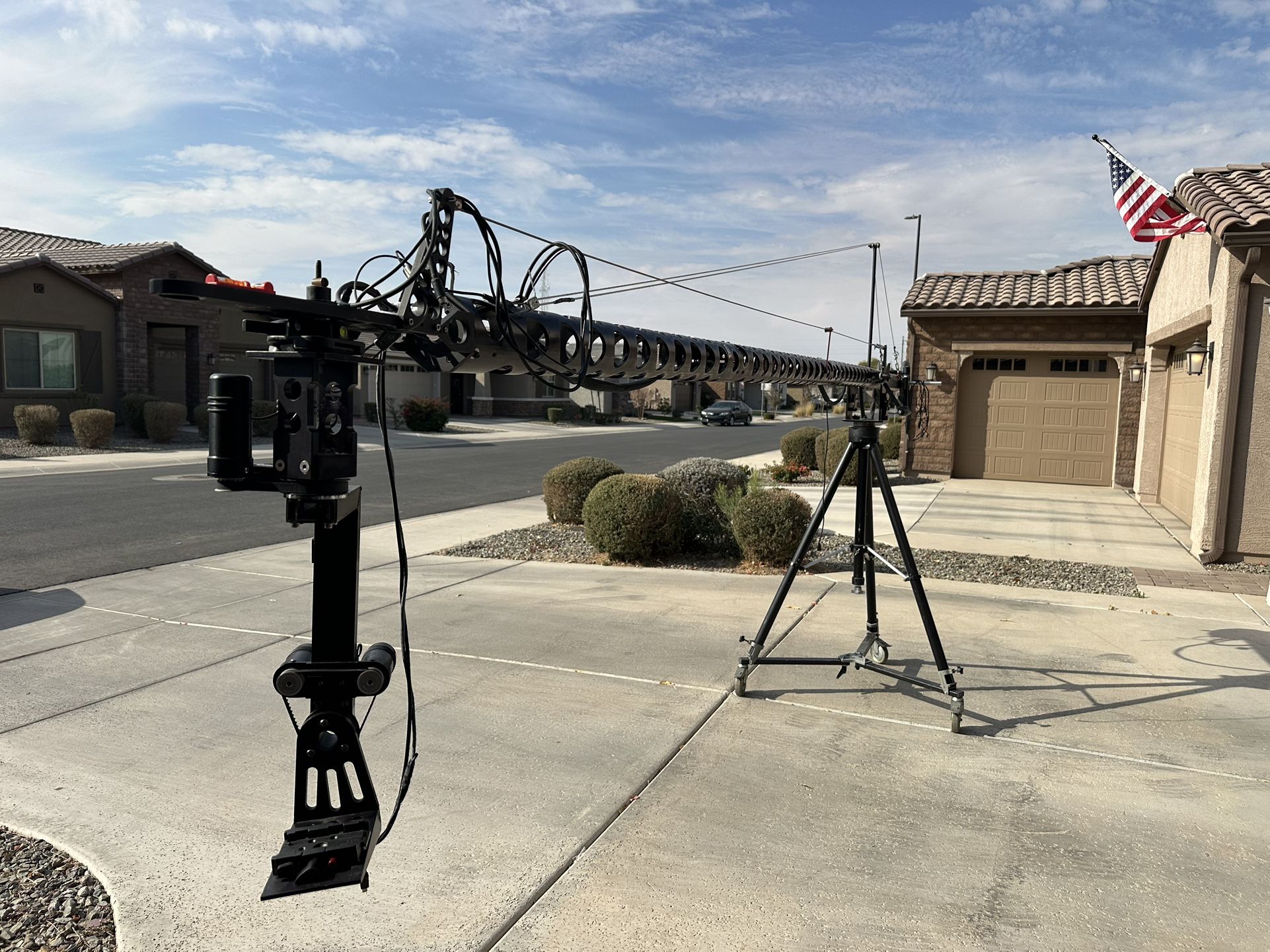 Custom Camera Crane With Kessler Revolution Mount pan and tilt head