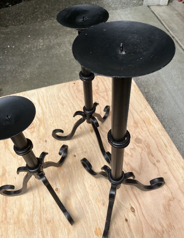 Black Iron Candle Holder Set of 3