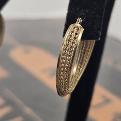 14kt Mesh Hoop Earrings 