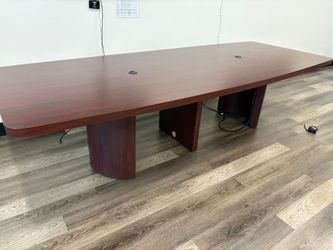 Conference table with outlets.