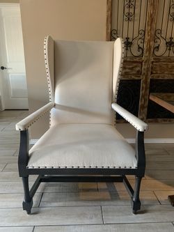 Off  White and Dark Brown chairs 