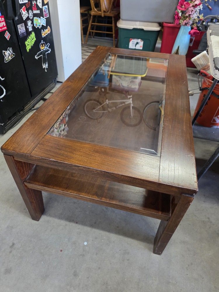 Coffee Table With Beveled Glass Top