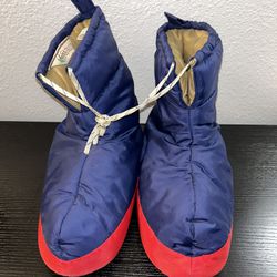 Vintage 90's REI Camping Boots Slippers Blue Red Women’s Shape Warm Soft Sz M