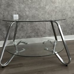 Modern 2‑Tier Tempered Glass Coffee Table