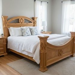 Queen Bed Frame With Headboard And Footboard Mattress And Springs Box For Sale 