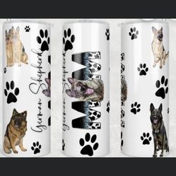 Tumbler Mug Insulated German Shepherd Mom Designs HOT/COLD 20oz 